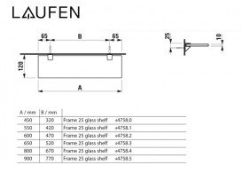 Скляна полиця Laufen Frame 25 90х12 см прозоре скло/білий H4475859000001
