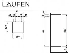 Стеллаж для ванной Laufen Boutique 30х30х90 см ЛДСП/МДФ светлый дуб H4091701502501