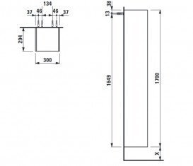 Стелаж для ванної Laufen Space 30х29,4х170 см HPL білий матовий H4109001601001