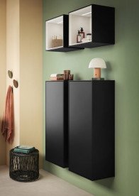 Стелаж для ванної Villeroy & Boch Finion 41,8х35,6х27 см з підсвічуванням МДФ чорний матовий лак/глянсовий білий лак G580GFPD