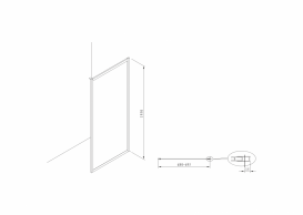 Стінка бічна для душового куточка Roca Town 70x195 см профіль алюміній хром прозоре скло AMP2007012M