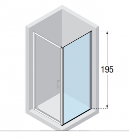 Стенка боковая душевая Novellini Kali F 100 см профиль серебро прозрачное стекло KALIF98-1B