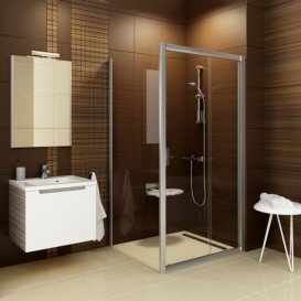 Стенка для душевой кабины Ravak Blix BLPS-80 профиль сатин стекло grape 9BH40U00ZG