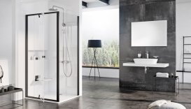 Стінка для душової кабіни Ravak Pivot PPS-100 профіль чорний скло transparent 90GA0300Z1