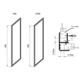 Стенка для душевой кабины Ravak Supernova PSS-80 профиль сатин полистирол pearl 94040U0211