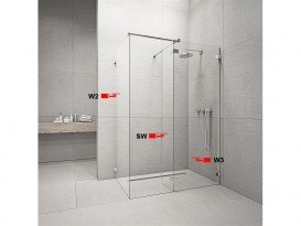 Стінка душова бічна Radaway Euphoria Walk-in III W2 80 хром прозоре скло 383120-01-01