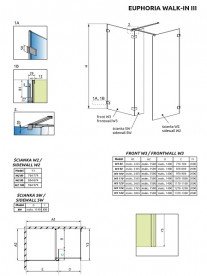 Стінка душова бічна Radaway Euphoria Walk-in III W2 100 хром прозоре скло 383122-01-01