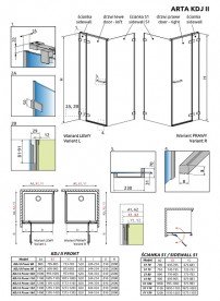 Стенка душевая фронтальная Radaway Arta KDJ II 223 левая хром прозрачное стекло 386040-03-01L