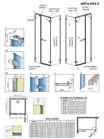 Стінка душова фронтальна Radaway Arta KDS II 415 хром прозоре скло 386103-03-01