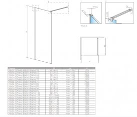 Стінка фронтальна душова Radaway Modo New Gold II 140-180×200-230 золото/прозоре скло 389908-09-01