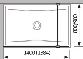 Стенка душевая Jika Cubito Pure Perla Glass 140 см серебристый профиль прозрачное стекло H2674250026681