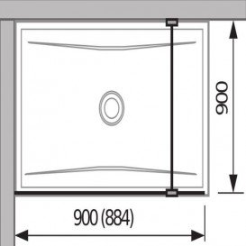 Стенка душевая Jika Cubito Pure Perla Glass 90 см серебристый профиль прозрачное стекло H2694270026681