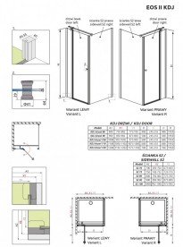 Стенка душевая Radaway EOS II S2 70 правая профиль хром прозрачное стекло 3799428-01R