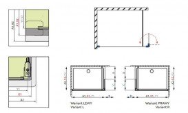 Стенка душевая Radaway Eos II Walk-in 90 правая профиль хром прозрачное стекло 3799501-01R