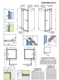 Стінка душова Radaway Euphoria S3 100 хром прозоре скло 383036-01