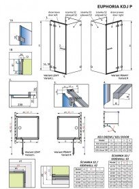 Стінка душова Radaway Euphoria S3 75 хром прозоре скло 383058-01