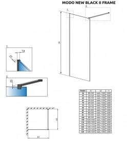 Стінка душова Radaway Modo New Black II Frame 85 чорний / прозоре скло 389085-54-56