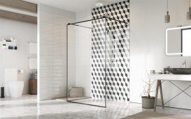 Стінка душова Radaway Modo X I Black Frame Walk-in 130 см чорний/скло Frame 388334-54-58