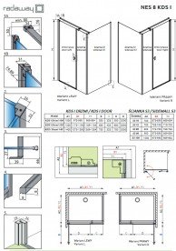 Стінка душова Radaway Nes 8 S1 75 см хром/прозоре скло 10089075-01-01