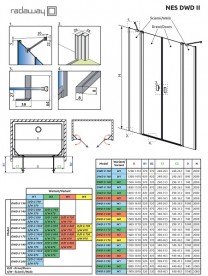 Стенка душевая Radaway Nes DWD II front walls 670 профиль хром прозрачное стекло 10041067-01-01