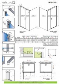 Стінка душова Radaway Nes KDS I S3 90 см хром/прозоре скло 10043090-01-01