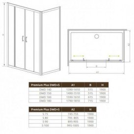 Стенка душевая Radaway Premium Plus S 100 профиль хром коричневое стекло 33423-01-08N