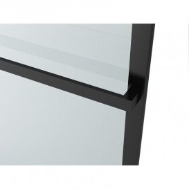 Стінка душова Volle Malla Negra Walk-In 110 см чорний матовий/прозоре скло 18-08-110black set