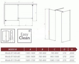 Стенки душевые Radaway Walk-in Modo III хром прозрачное стекло 353164-01-01N