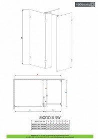 Стінки душові Radaway Walk-in Modo III SW хром прозоре скло 363000-01-01N