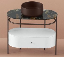 Столешница для консоли ArtCeram Flair 4.0 керамика black/gold TFA010 91