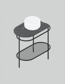 Столешница для консоли ArtCeram Flair 3.0 керамика nero marquinia TFA009 90