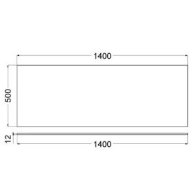 Стільниця для підвісної тумби Kludi Icos 140х50 см МДФ сіро-бежевий матовий 50T140O2