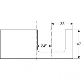 Столешница Geberit One 120x3x47 см вырез справа ДСП серый матовый 505.325.00.7