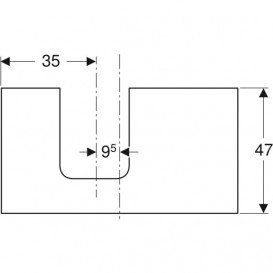 Столешница Geberit One 90x3x47 см вырез слева ДСП дуб 505.293.00.5