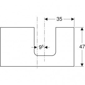 Столешница Geberit One 90x3x47 см вырез справа ДСП белый глянцевый 505.313.00.1