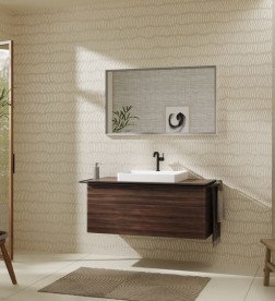 Столешница Hansgrohe Xelu Q 118х55 см с вырезом под раковину 60 см ДСП темный орех 54111630