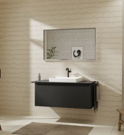 Стільниця Hansgrohe Xelu Q 118х55 см з вирізом під раковину 60 см ДСП матовий сірий 54111910