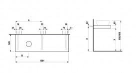 Стільниця Laufen Case 1581х520х80 мм з вирізом зліва МДФ світлий дуб H4051520755191