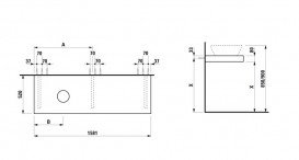 Стільниця Laufen Case 1581х520х80 мм з вирізом зліва МДФ світлий дуб H4051520755191