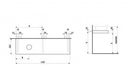 Столешница Laufen Case 1787х520х80 мм с вырезом слева МДФ белый матовый H4051620754631