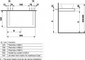 Стільниця Laufen Case 894х520х80 мм без вирізу МДФ білий матовий H4051300754631
