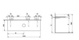 Стільниця Laufen Space 157,8х52 см з вирізом по центру HPL світлий горіх H4110531601011