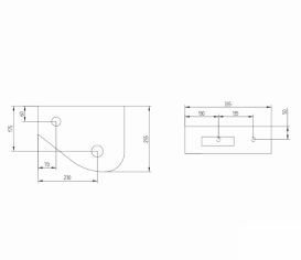 Стільниця під раковину AеT C115 Top Hand підвісна з тримачем рушників ліва білий C115R1