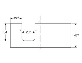 Столешница под раковину Geberit One 119х47,3 см вырез слева керамогранит белый мрамор 505.125.00.1
