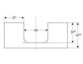 Столешница под раковину Geberit One 119х47,3 см вырез в центре керамогранит белый мрамор 505.115.00.1