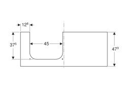 Стільниця під раковину Geberit One 119х47,3 см виріз зліва керамограніт білий мармур 505.135.00.1