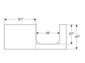 Столешница под раковину Geberit One 119х47,3 см вырез справа керамогранит белый мрамор 505.155.00.1