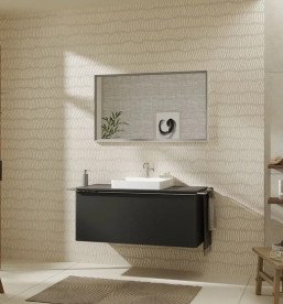 Столешница Hansgrohe Xelu Q 118х55 см с вырезом под раковину 50 см ДСП матовый серый 54096910