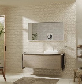 Столешница Hansgrohe Xelu Q 136х55 см вырез справа под раковину 50 см ДСП натуральный дуб 54098230