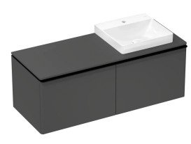 Стільниця Hansgrohe Xelu Q 136х55 см виріз праворуч під раковину 50 см ДСП матовый серый 54098910